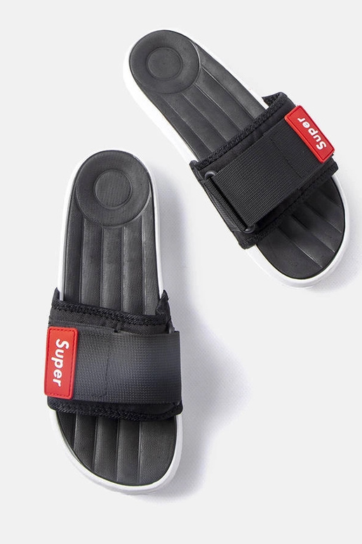 Chanclas negras ajustables con velcro...