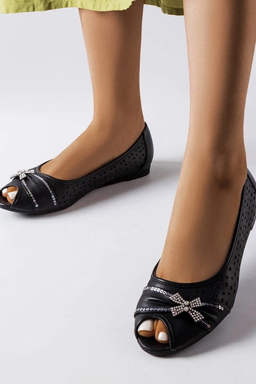 Bailarinas negras caladas con lazo Simpsville 2