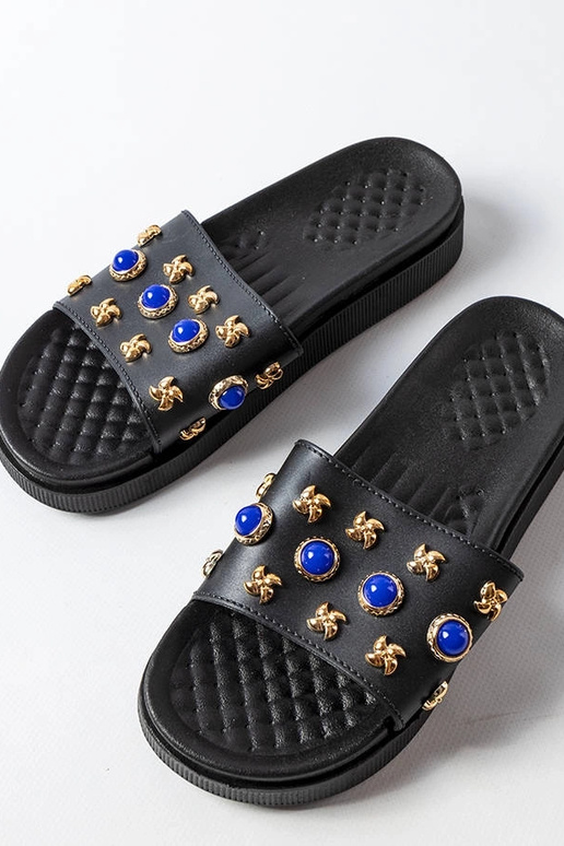 Chanclas Montesarchio decoradas en negro