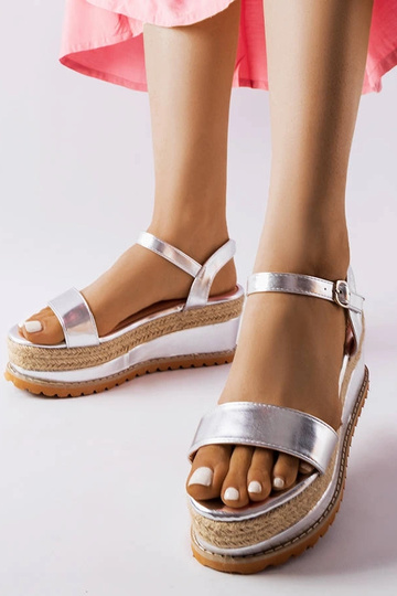 Sandalias plateadas de plataforma, "Access"