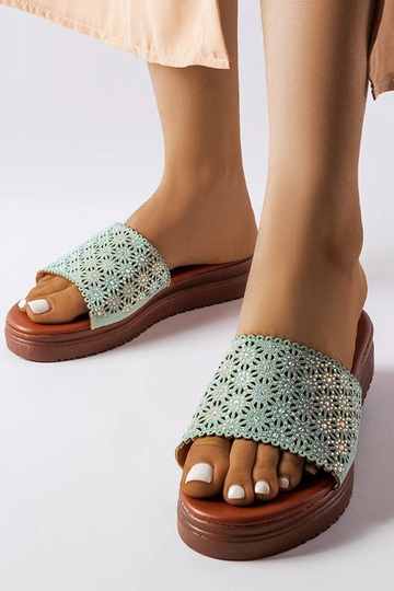 Chanclas verdes caladas con circonitas Irvine