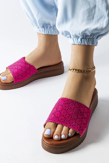 Mules calados rosa oscuro con circonitas Irvine