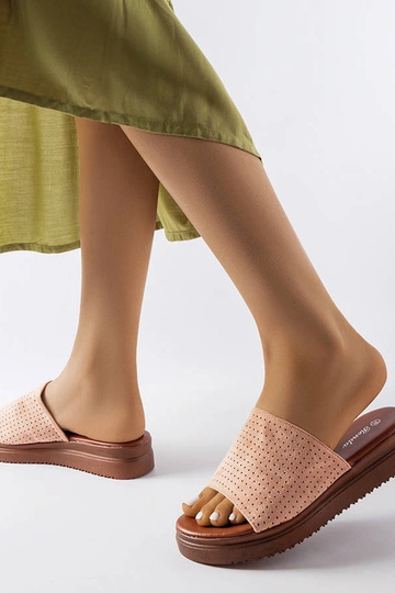 Chanclas rosas con parte superior calada Idabel