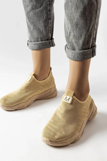 Zapatillas deportivas mujer tejido beige oscuro Aaron