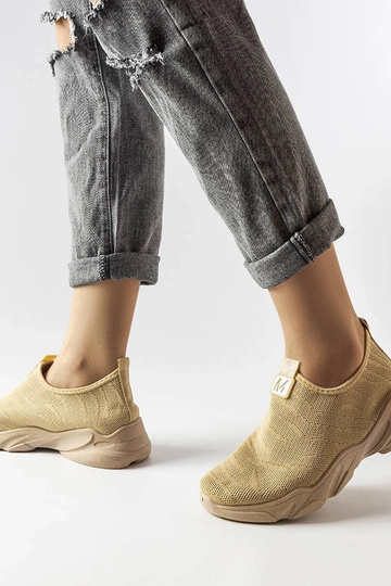 Zapatillas deportivas mujer tejido beige oscuro Aaron 2