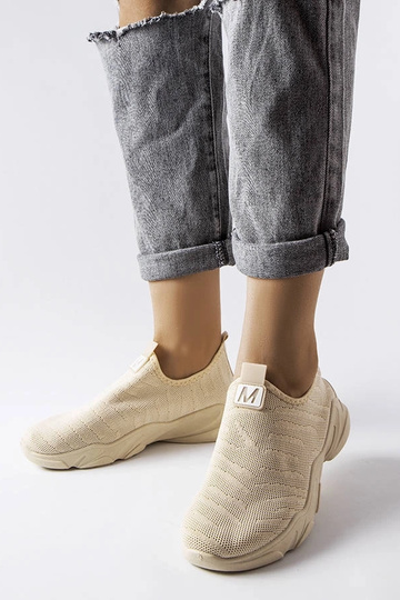Zapatillas deportivas mujer tejido beige Aaron