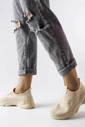 Zapatillas deportivas mujer tejido beige Aaron 2