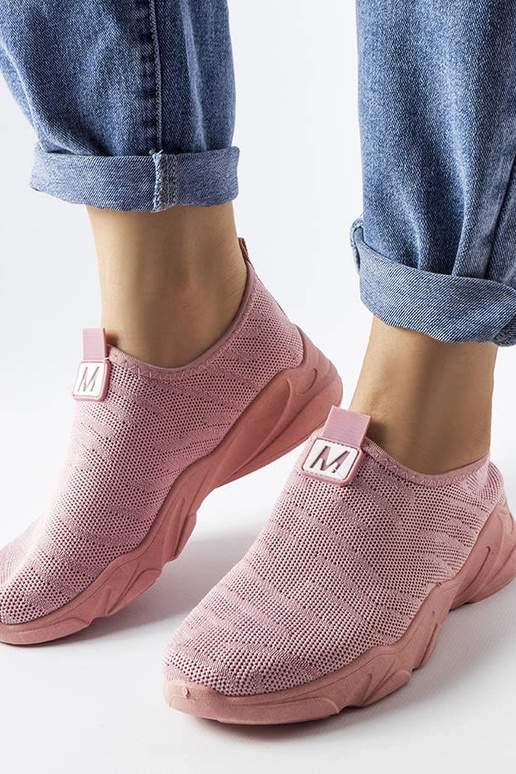 Zapatillas deportivas mujer tela rosa...