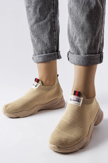 Zapatillas deportivas sin cordones Greco para mujer en beige oscuro