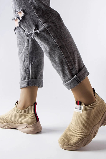 Zapatillas deportivas sin cordones Greco para mujer en beige oscuro 2