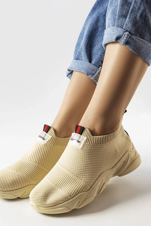 Zapatillas deportivas beige sin...