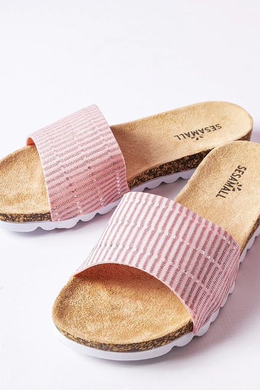 Sandalias Issiglio con purpurina rosa