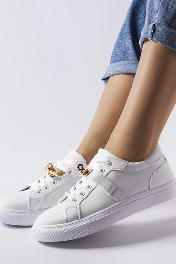 Zapatillas blancas con detalles dorados Letteria 2