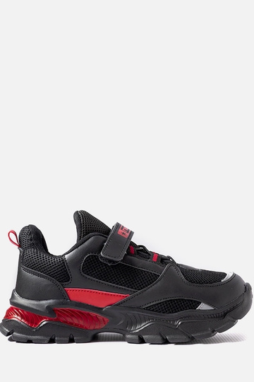 Zapatillas deportivas negras y rojas con velcro, "Blanchefle"