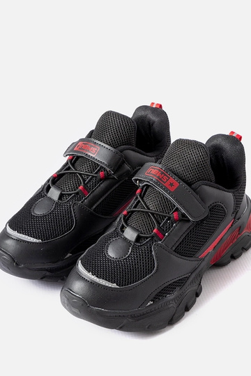 Zapatillas deportivas negras y rojas con velcro, "Blanchefle" 2
