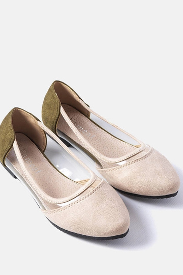 Bailarinas de ante rosa y verde Kortes para niños 2