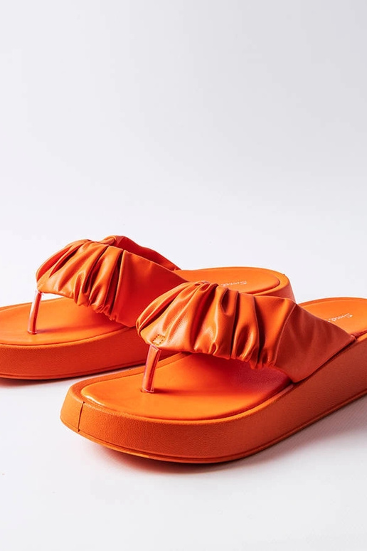 Chanclas fruncidas color naranja Filena