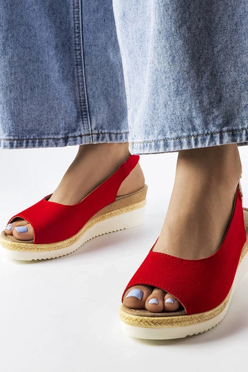 Sandalias rojas sobre plataforma, "Big Star JJ276048" 2