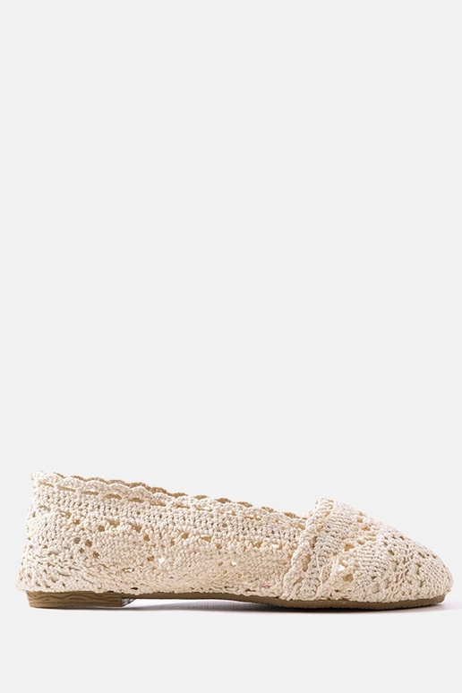 Bailarinas de crochet beige para bebé... Bailarinas de crochet beige para bebé...