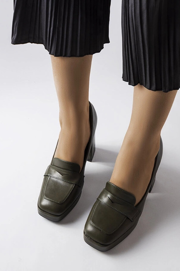 Zapatos de salón verde oscuro con tacón alto Inès 2
