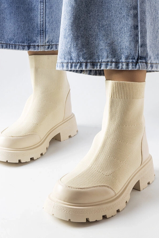 Botas calcetín beige Lonte
