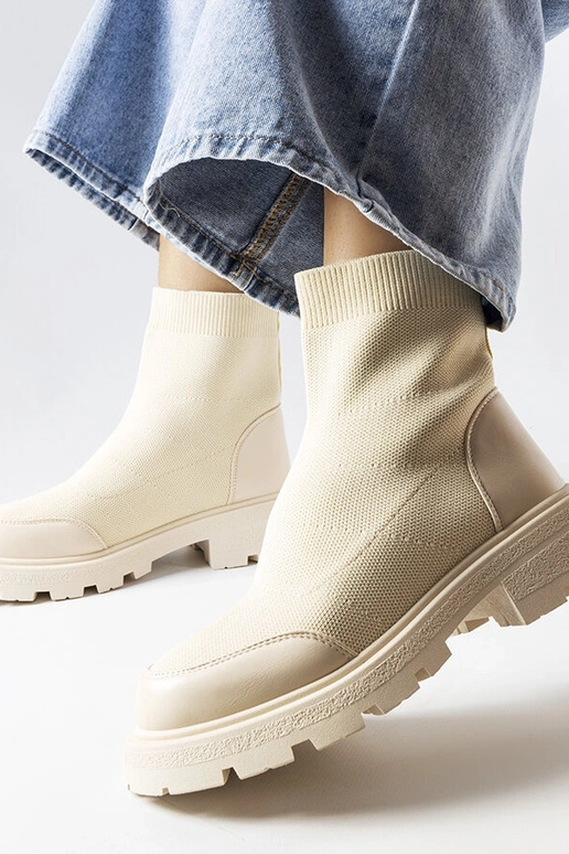 Botas calcetín beige Lonte