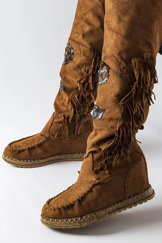 Botas de cuña Cascia color caramelo