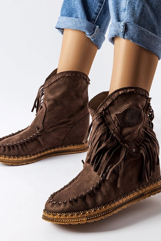 Botines de cuña Giudice en color marrón