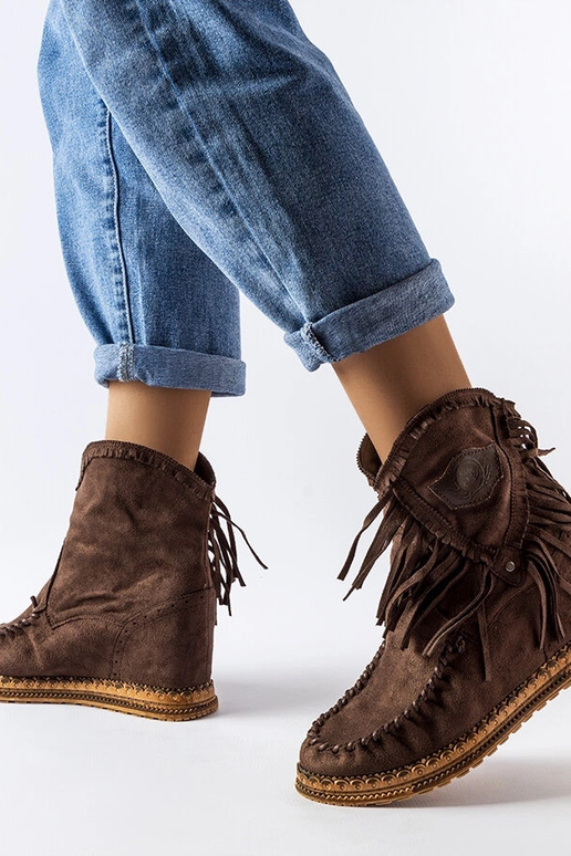 Botines de cuña Giudice en color marrón