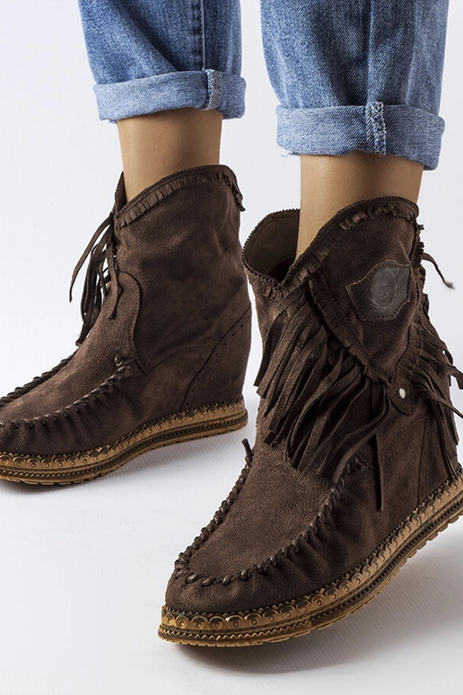 Botines de cuña Giudice en color marrón