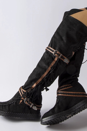 Botas negras de cuña Novella