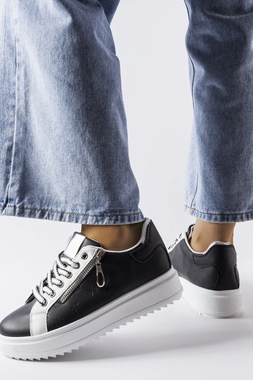 Zapatillas negras con cordones para mujer Romola 2