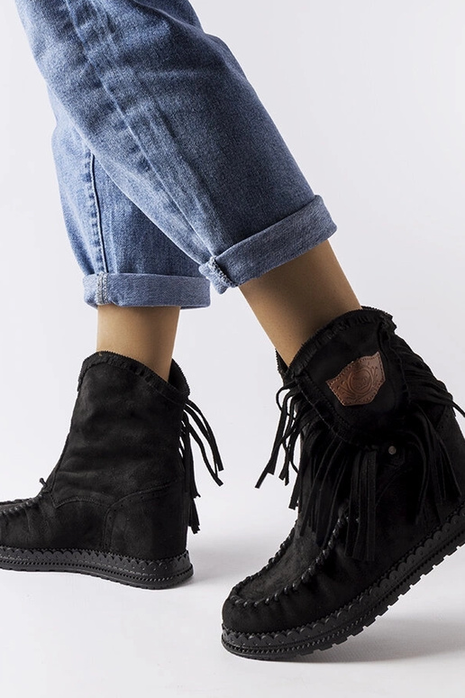 Botines de cuña Giudice negros