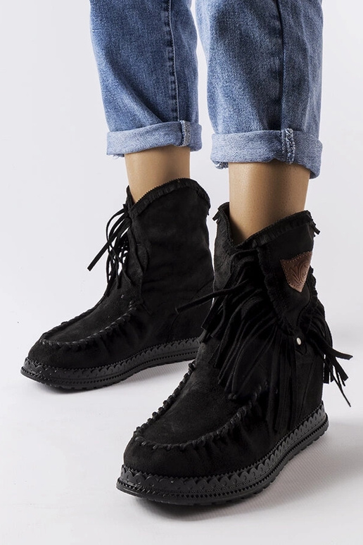 Botines de cuña Giudice negros