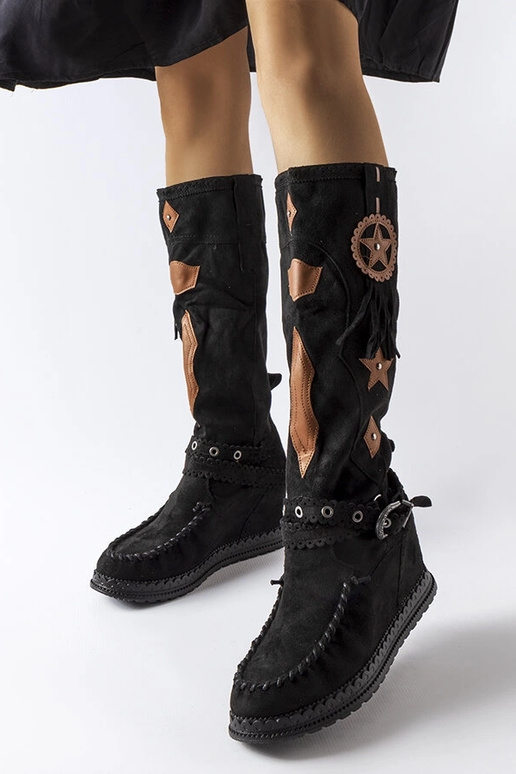 Botas boho negras Putignano Botas boho negras Putignano