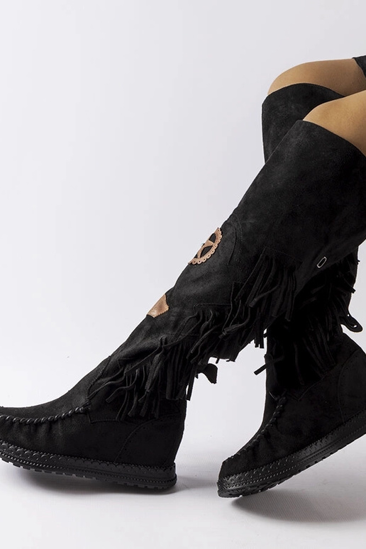 Botas de cuña Cascia negras Botas de cuña Cascia negras