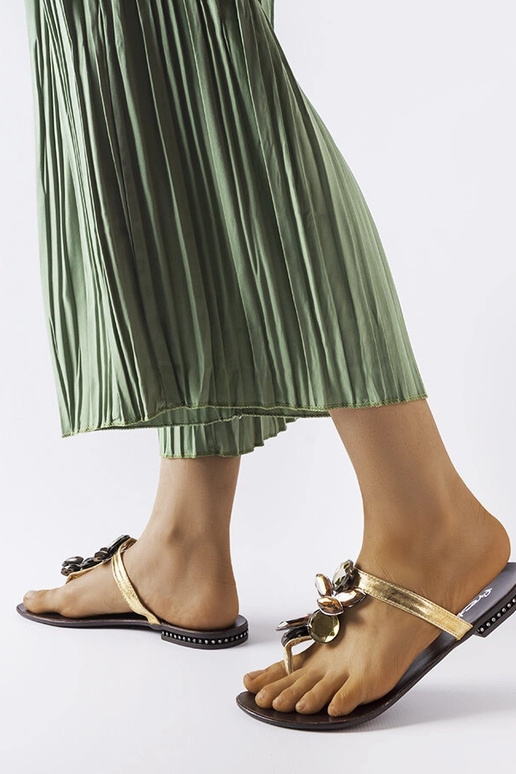 Chanclas elegantes doradas, "Zarattini" Chanclas elegantes doradas, "Zarattini"