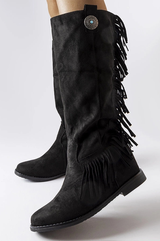 Botas negras con cuña cubierta Lecore Botas negras con cuña cubierta Lecore