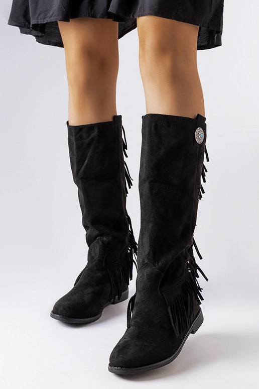 Botas negras con cuña cubierta Lecore Botas negras con cuña cubierta Lecore