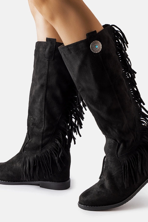 Botas negras con cuña cubierta Lecore Botas negras con cuña cubierta Lecore