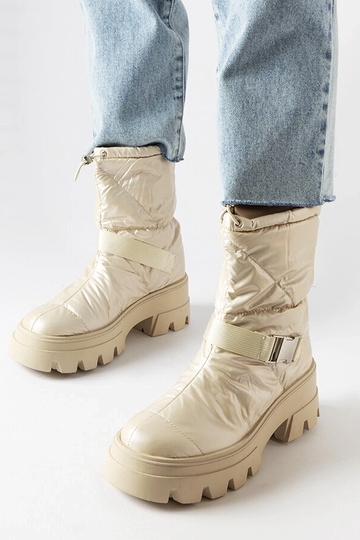 Botas de nieve de charol beige Ambretta 2