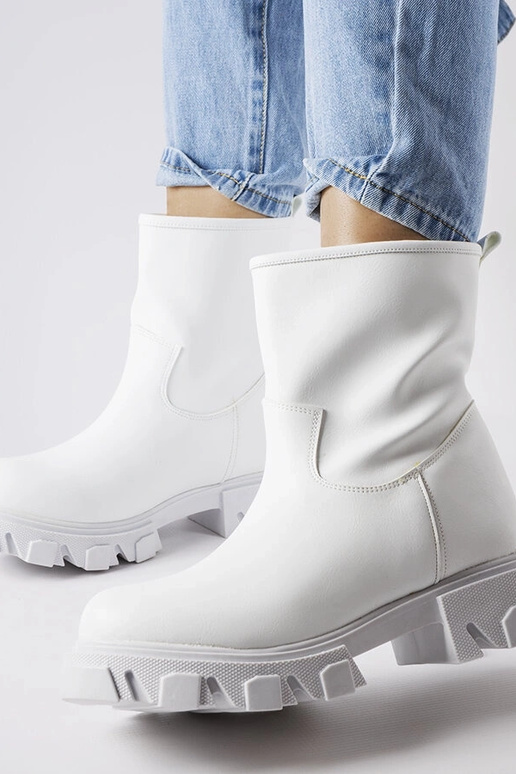 Botas de trabajo blancas sin cordones...