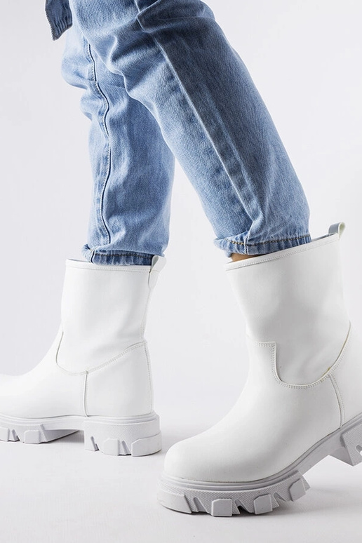 Botas de trabajo blancas sin cordones...