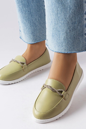 Mocasines verdes con circonitas Paola