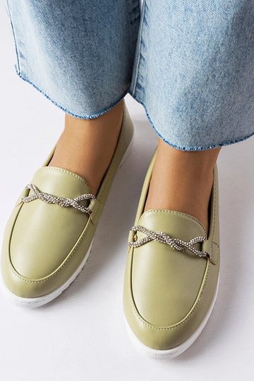 Mocasines verdes con circonitas Paola 2