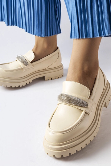 Mocasines beige con circonitas Hartford 2