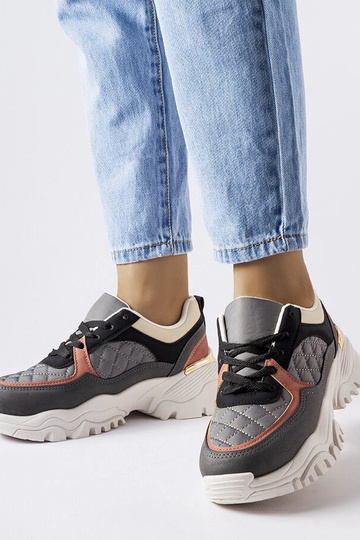 Zapatillas grises con inserciones de colores Esquibel