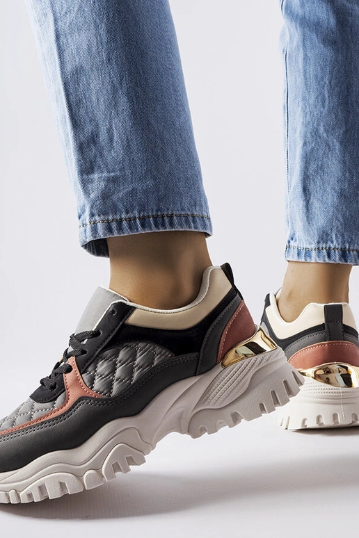 Zapatillas grises con inserciones de... Zapatillas grises con inserciones de...