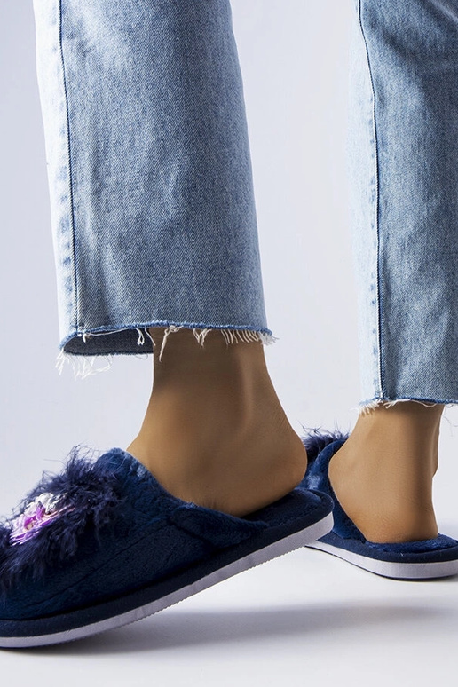 Zapatillas calentitas azul marino con...