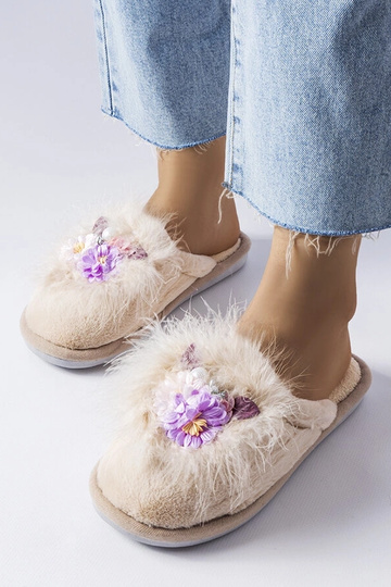 Zapatillas de casa mujer beige Moly 2